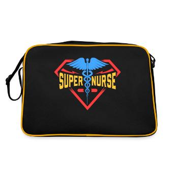 Super Krankenschwester Geschenk für eine - Retro Tasche - Schwarz/Gold - Hinten