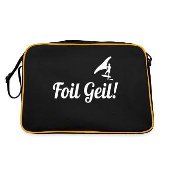 Wing Foiling Surf Surfing Surfer Foil Geil - Retro Tasche - Schwarz/Gold - Hinten