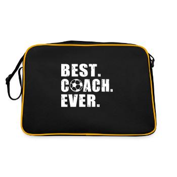 best Coach ever Fußball T-Shirt Coach Fußball - Retro Tasche - Schwarz/Gold - Hinten
