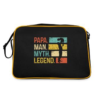 Papa man myth legend shirt - Retro Tasche - Schwarz/Gold - Hinten
