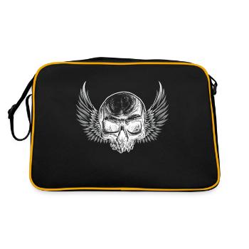 Skull Skull Grunge Wings - Retro Bag - black/gold - Back