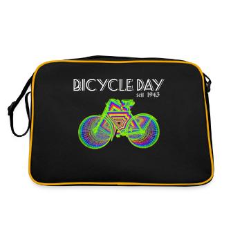 Bicycle Day LSD 1943 Albert Hofmann - Retro Tasche - Schwarz/Gold - Hinten