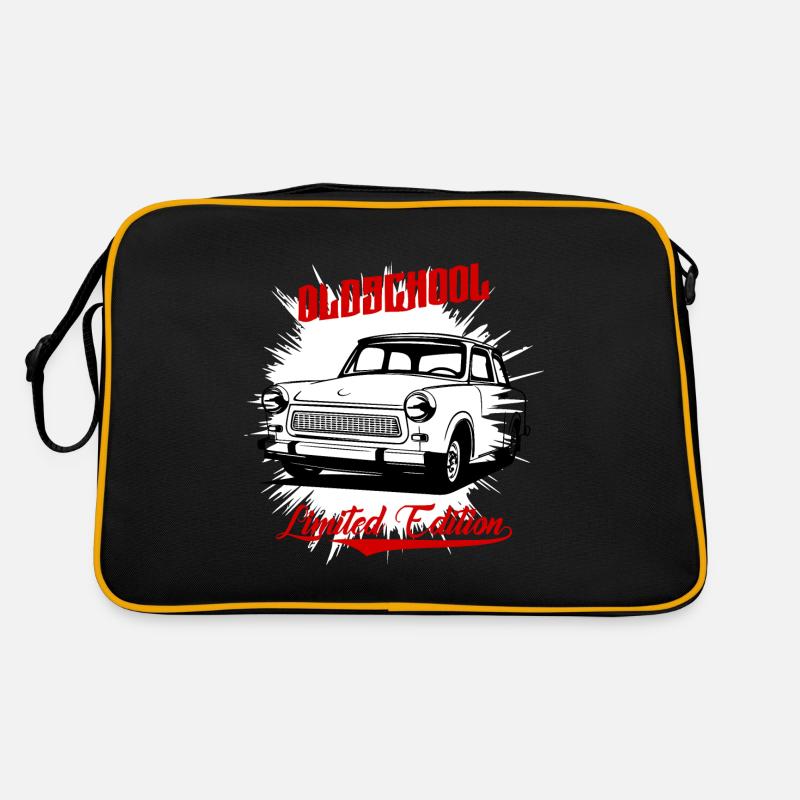 Trabant Trabi DDR Auto - Retro Tasche - Schwarz/Gold