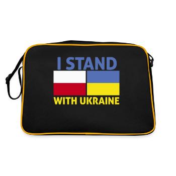 Pologne Stand Avec Ukrain Je Me Tiens Avec Ukraine - Sac Retro - noir/or - Dos