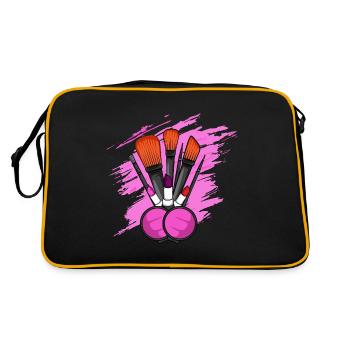 Makeup-Tools. Kosmetikerin. Gift - Retro Tasche - Schwarz/Gold - Hinten