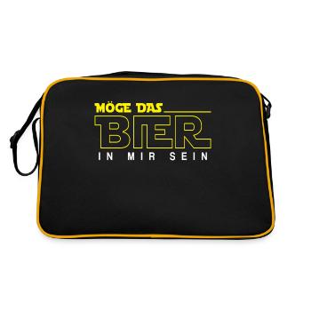 Möge das Bier in mir sein - Retro Tasche - Schwarz/Gold - Hinten