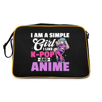 Je suis une fille simple J’aime la K-Pop et l’Anime - Sac Retro - noir/or - Dos