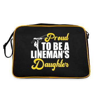 Fier d’être une fille de linemans drôle lineman papa - Sac Retro - noir/or - Dos