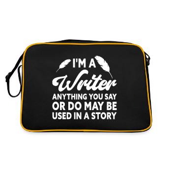 I'm A Writer Funny Author Saying Novelist Writing - Retro Tasche - Schwarz/Gold - Hinten