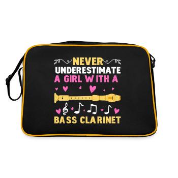 Ne sous-estimez jamais une fille avec une clarinette basse - Sac Retro - noir/or - Dos