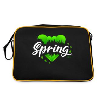 Spring Springtime Hearts - Retro Bag - black/gold - Back
