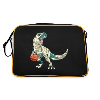 Citrouille dinosaure d’Halloween - Sac Retro - noir/or - Dos