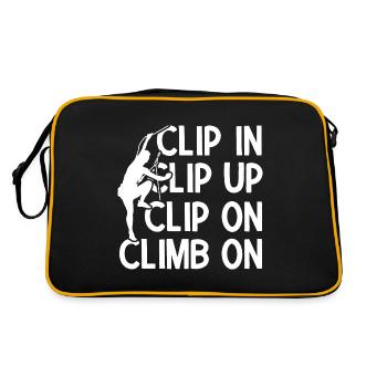 Klettern Bouldern - Retro Tasche - Schwarz/Gold - Hinten