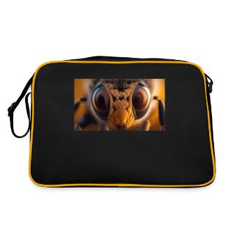 Bee eyes generative, AI - Retro Bag - black/gold - Back
