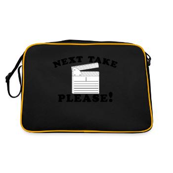 Movie Director Filmmaker Next Take Cinema - Retro Tasche - Schwarz/Gold - Hinten