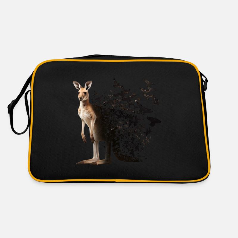 Känguru - Retro Tasche - Schwarz/Gold