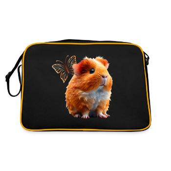 Meerschweinchen - Retro Tasche - Schwarz/Gold - Hinten