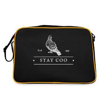 Oiseau Stay Coo | Drôle d’observation des oiseaux de pigeons cool - Sac Retro - noir/or - Dos