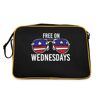 US Flag Vintage Biden Free on Wednesdays - Retro Bag - black/gold - Back