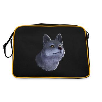 Wolf Portrait - Retro Bag - black/gold - Back
