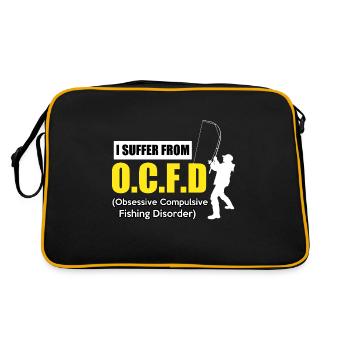 Fishing fishing fishing rod fishing gift - Retro Bag - black/gold - Back