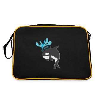Orque tueur baleine poisson mer mer idée cadeau - Sac Retro - noir/or - Dos