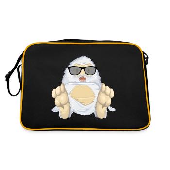 Yeti Snowman Bigfoot T-Shirt Gift Idea - Retro Bag - black/gold - Back