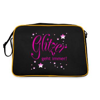 Glitzer geht immer - Retro Tasche - Schwarz/Gold - Hinten