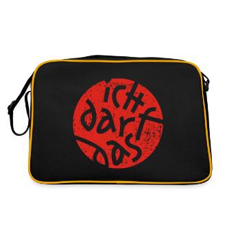 Statement Ich Darf Das Grunge Button 3 - Retro Tasche - Schwarz/Gold - Hinten