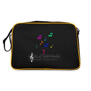 Noten - Retro Tasche - Schwarz/Gold - Hinten