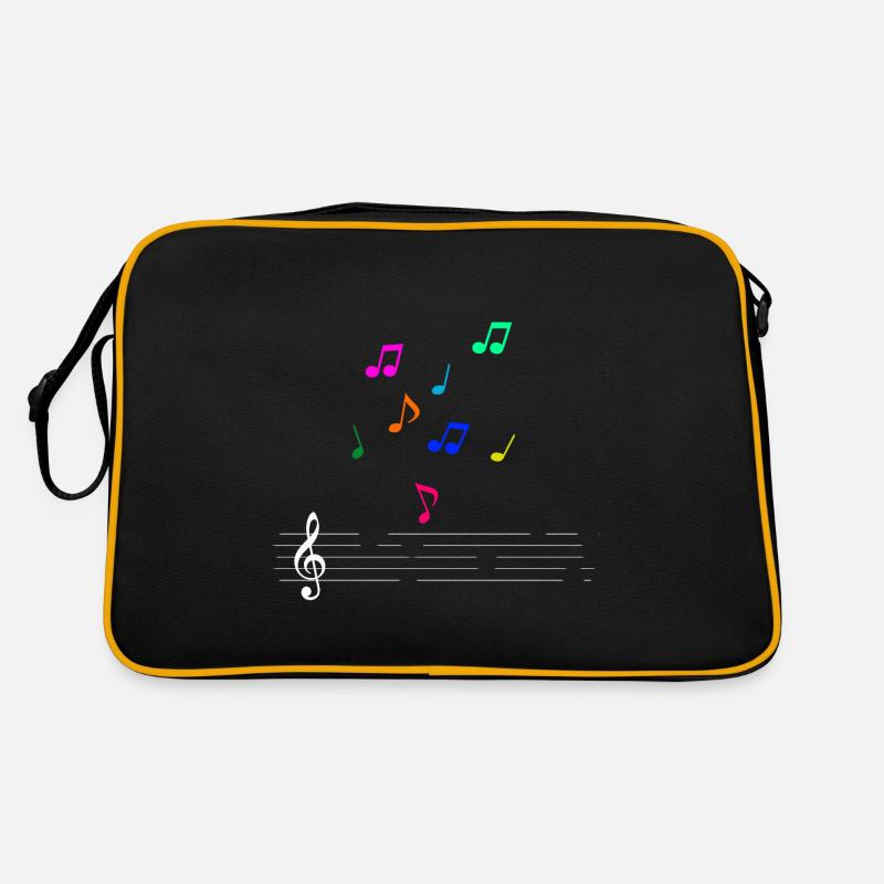 Noten - Retro Tasche - Schwarz/Gold