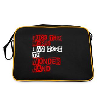 Scheiß drauf - Retro Tasche - Schwarz/Gold - Hinten