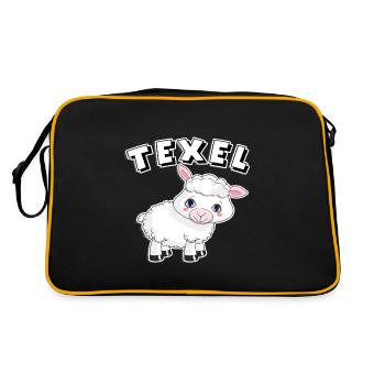 t-shirt mouton texel île hollande tshirt agneau - Sac Retro - noir/or - Dos