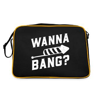 Wanna Bang? - Pyrotechniker Feuerwerk Silvester - Retro Tasche - Schwarz/Gold - Hinten