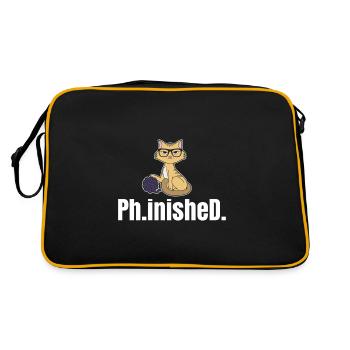 Finished Ph.D. Gift - Retro Bag - black/gold - Back