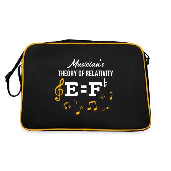 Music Theory of Relativity / Musicians Gift Idea - Retro Bag - black/gold - Back