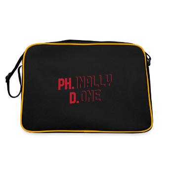 Phinally Done Gift - Retro Tasche - Schwarz/Gold - Hinten
