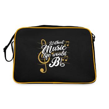 Ohne Musik wäre das Leben B Flat II Geschenk - Retro Tasche - Schwarz/Gold - Hinten