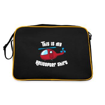 Dies ist mein Helikopter Shirt Geschenk - Retro Tasche - Schwarz/Gold - Hinten