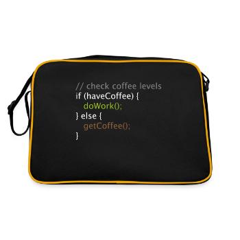 Computer Science Nerd Geek Programmer Coffee Work - Retro Bag - black/gold - Back