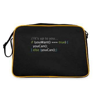 Computer Science Nerd Geek Programmer Code - Retro Bag - black/gold - Back
