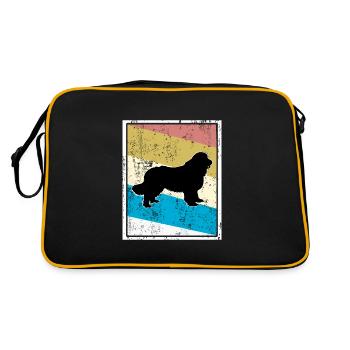 Chien Terre-Neuve - silhouette de chiens vintage rétro - Sac Retro - noir/or - Dos