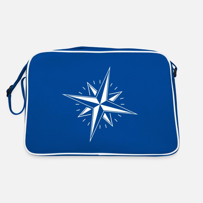 Wind rose compass nautical star Retro Bag