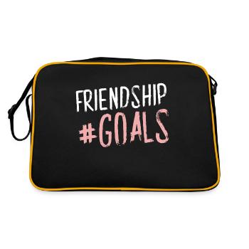 friendship goals hashtag - Retro Tasche - Schwarz/Gold - Hinten
