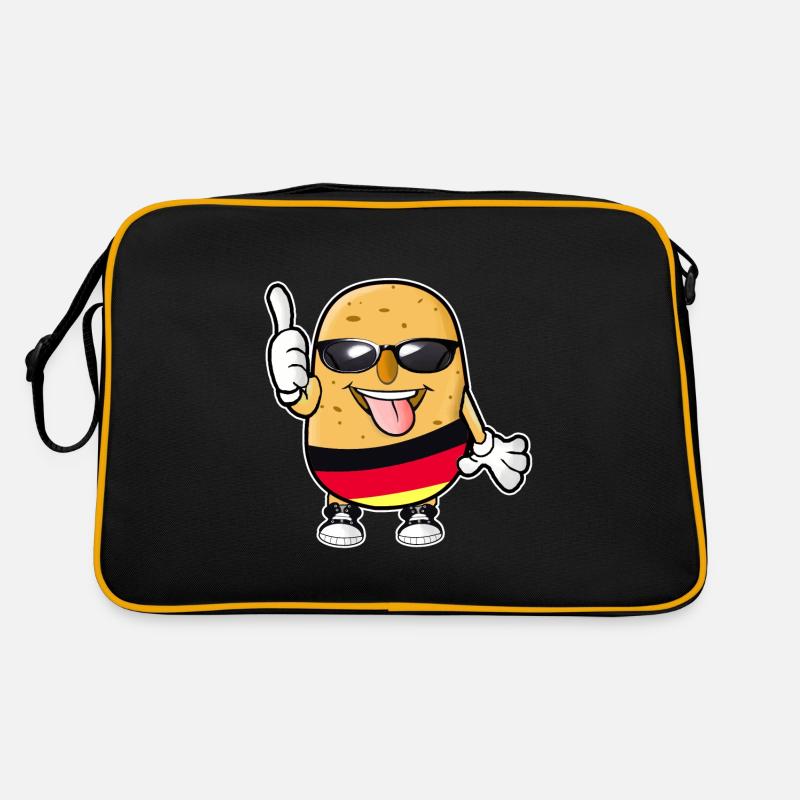 Deutsche Kartoffel - Retro Tasche - Schwarz/Gold