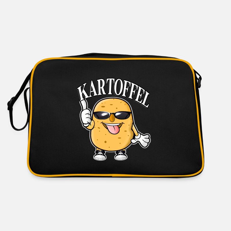 Deutsche Kartoffel - Retro Tasche - Schwarz/Gold