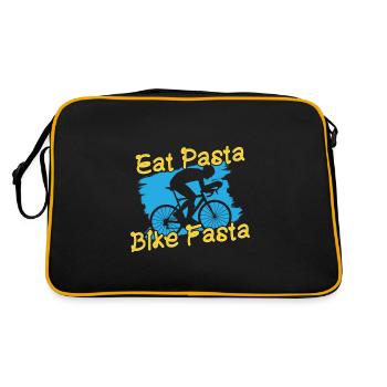 Essen Sie Pasta Bike Fasta - Retro Tasche - Schwarz/Gold - Hinten