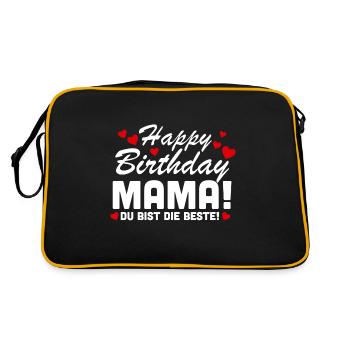 Alles Gute zum Geburtstag Mama Geschenk - Retro Tasche - Schwarz/Gold - Hinten