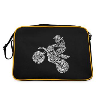 Motorcross Bike - motorcycle in the jump - Retro Bag - black/gold - Back