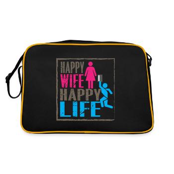 Femme heureuse - vie heureuse - Sac Retro - noir/or - Dos